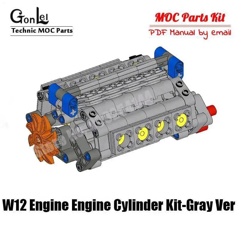 MOC Technical V8 16-Cylinder Engine Unit Building Block Kit Building Bricks MOC -  ToylandEU™