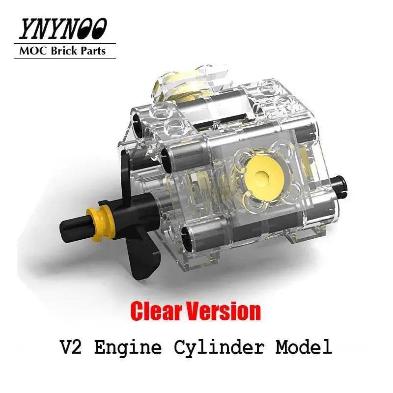  New MOC Technology Bricks Parts V2 V4 V6 V8 Engine Model Building Bricks MOC -  ToylandEU™
