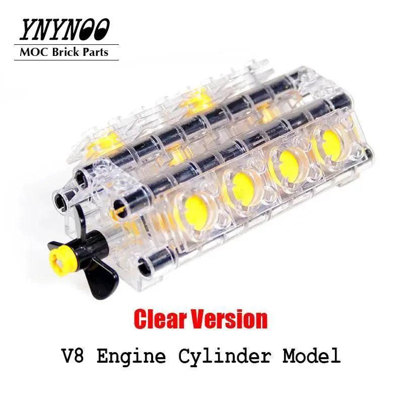  New MOC Technology Bricks Parts V2 V4 V6 V8 Engine Model Building Bricks MOC -  ToylandEU™
