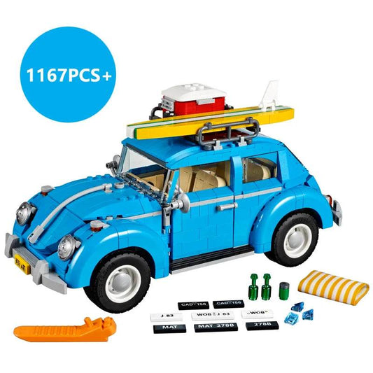 1167PCS Technical Blue Beetle Camper Car Building Blocks Model - ToylandEU