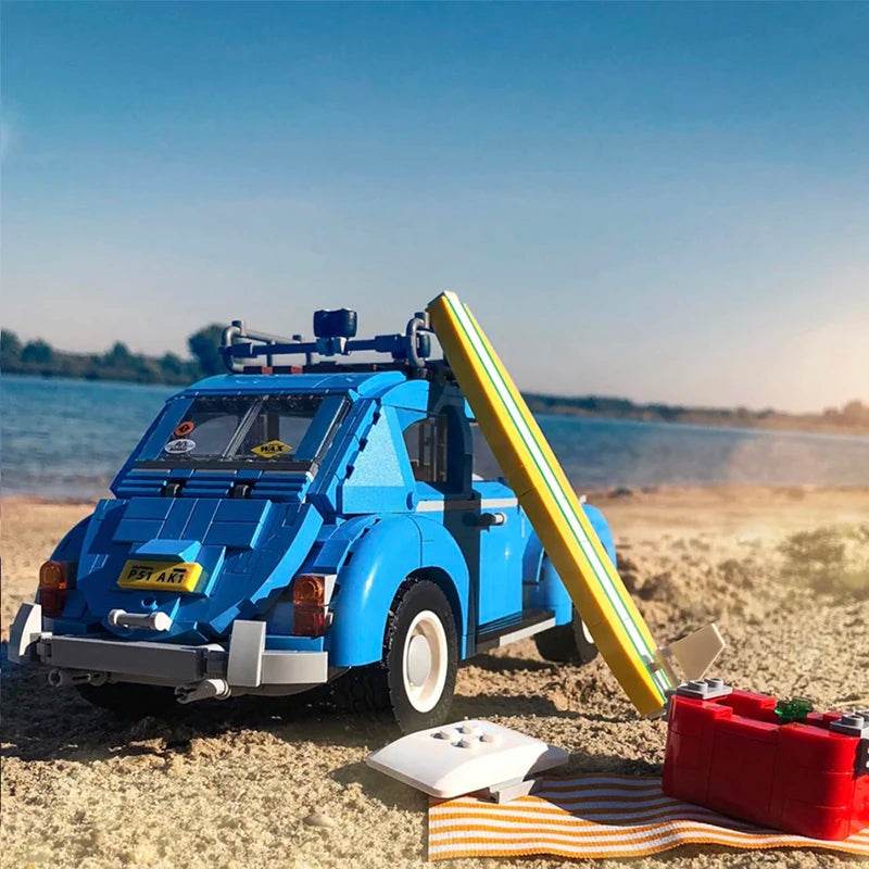 1167PCS Technical Blue Beetle Camper Car Building Blocks Model - ToylandEU