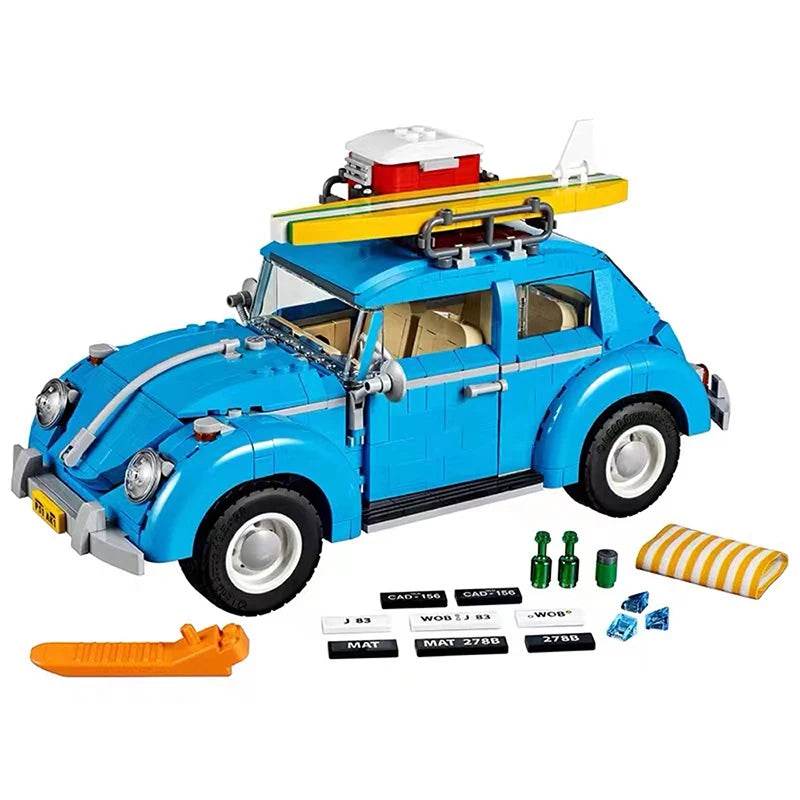1167PCS Technical Blue Beetle Camper Car Building Blocks Model - ToylandEU