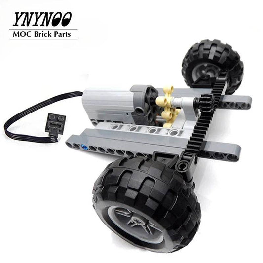 Technical Car Front Suspension Steering System Parts Sets with Electric Power Functions Servo Motor & Wheels Toys Bulk Set Parts - ToylandEU