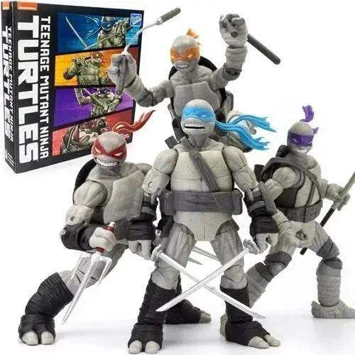 Teenage Mutant Ninja Turtles BST AXN Turtles IDW Comic Black and White 5-Inch Action Figure 4-Pack - SDCC 2023 Exclusive - ToylandEU