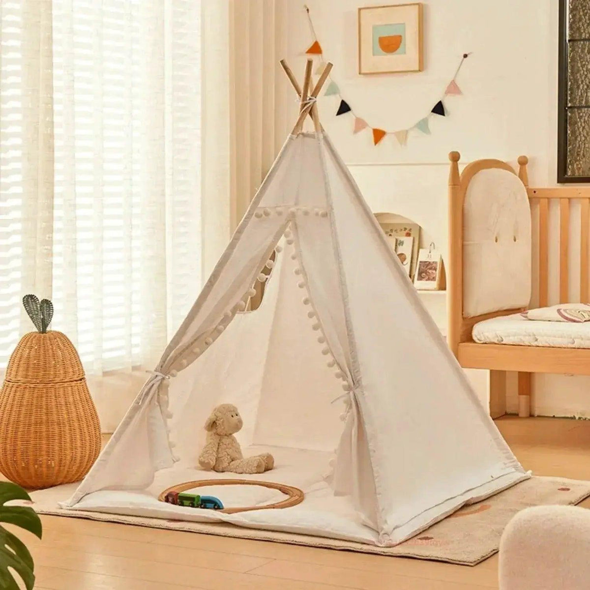  1.6m/1.3m Kid Tent Indoor Play House Wigwam Portable Teepee -  ToylandEU™