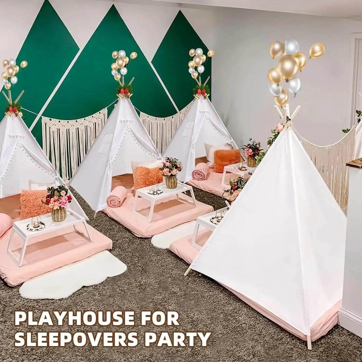  1.6m/1.3m Kid Tent Indoor Play House Wigwam Portable Teepee -  ToylandEU™