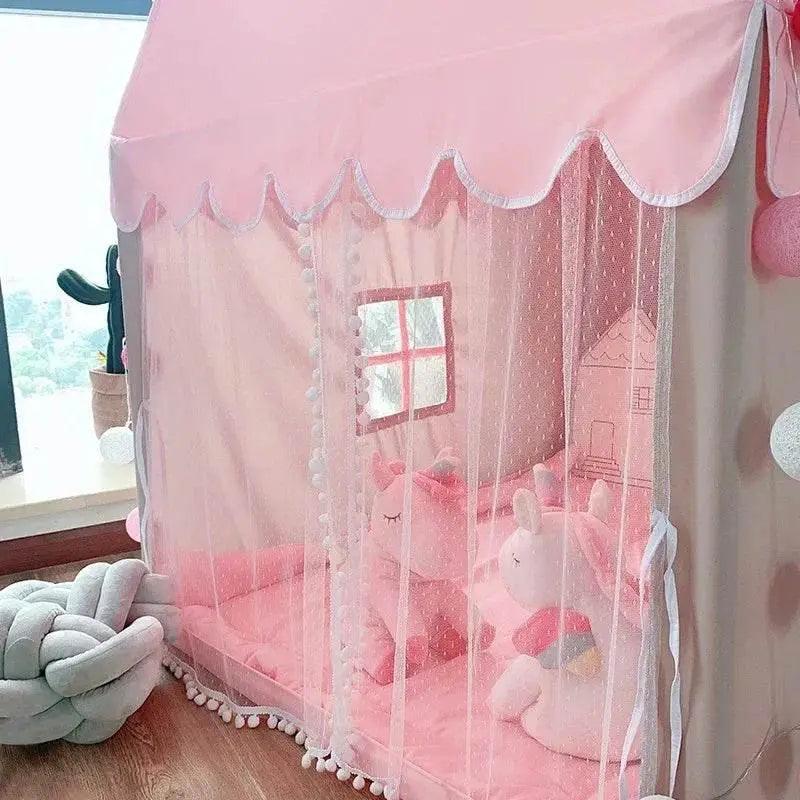  Large Kids Tents Tipi Baby Play House 1.35M Pink Castle -  ToylandEU™