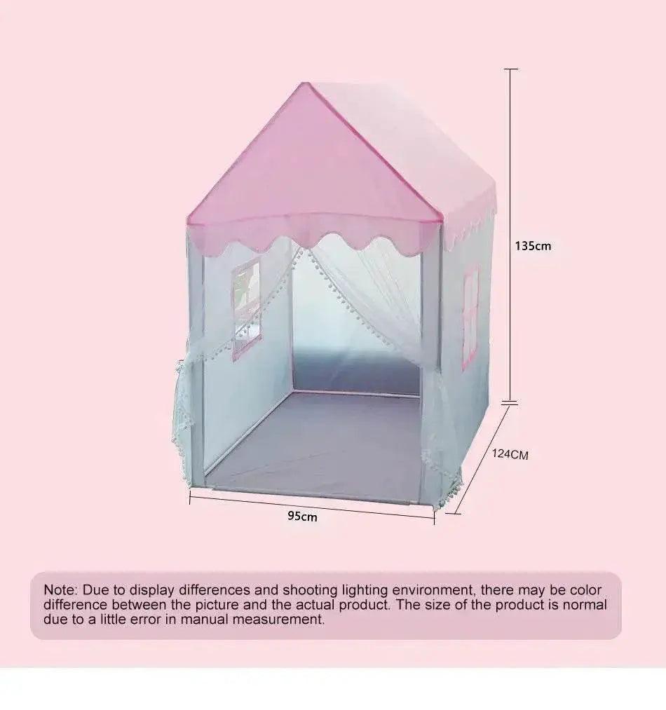  Large Kids Tents Tipi Baby Play House 1.35M Pink Castle -  ToylandEU™