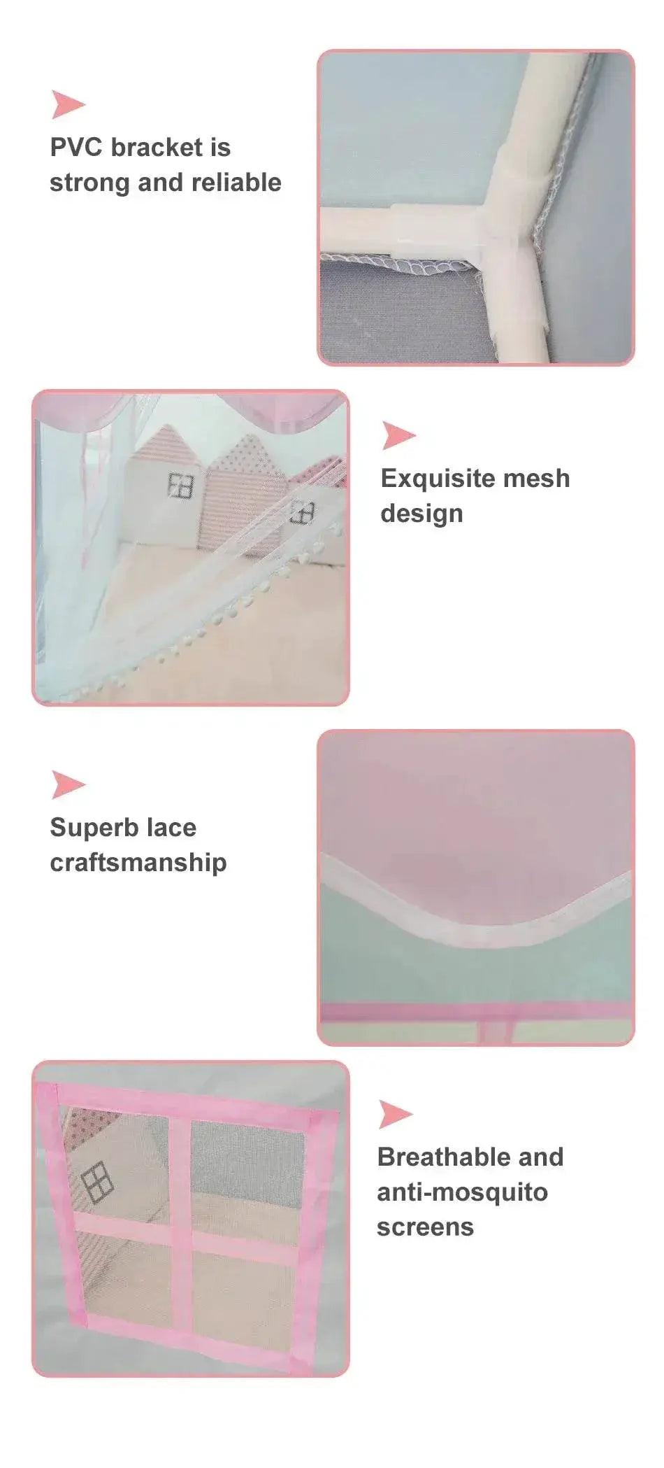  Large Kids Tents Tipi Baby Play House 1.35M Pink Castle -  ToylandEU™