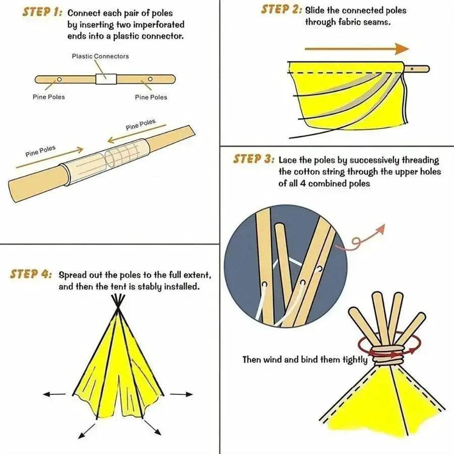  Tents for Kids Indoor Household Play House Wigwam for Children -  ToylandEU™