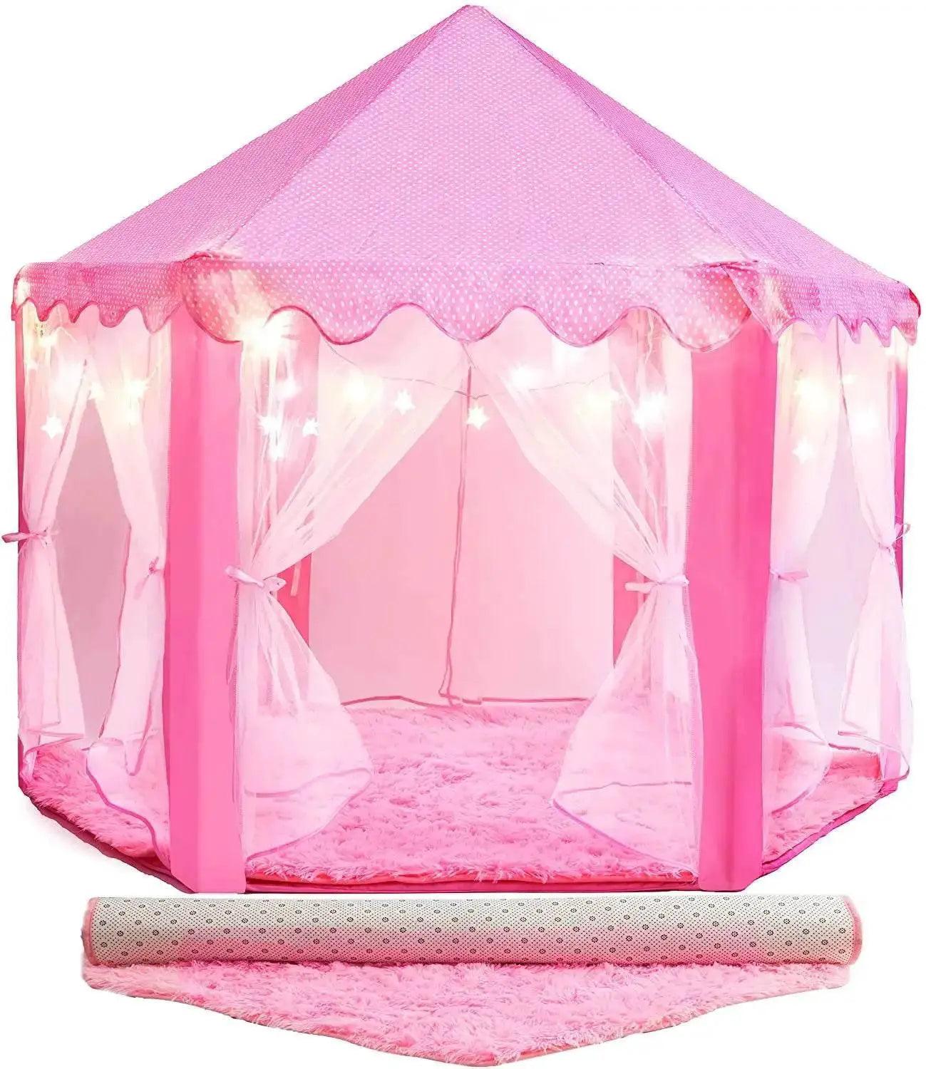 Portable Kids Toy Tipi Tent Princess Pink Girl Castle Play House -  ToylandEU™