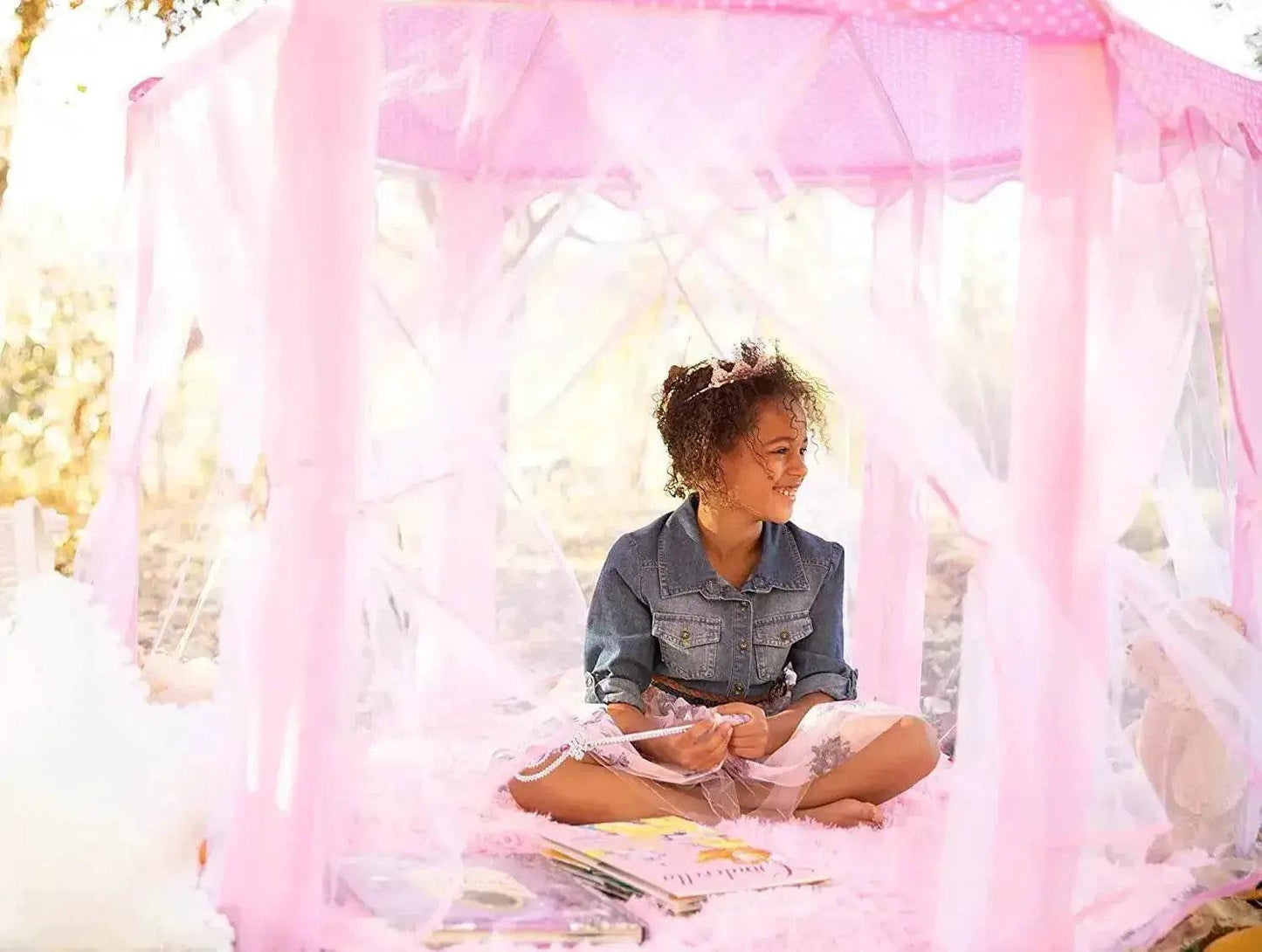  Portable Kids Toy Tipi Tent Princess Pink Girl Castle Play House -  ToylandEU™