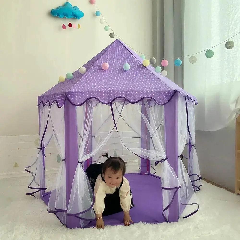  Portable Kids Toy Tipi Tent Princess Pink Girl Castle Play House -  ToylandEU™
