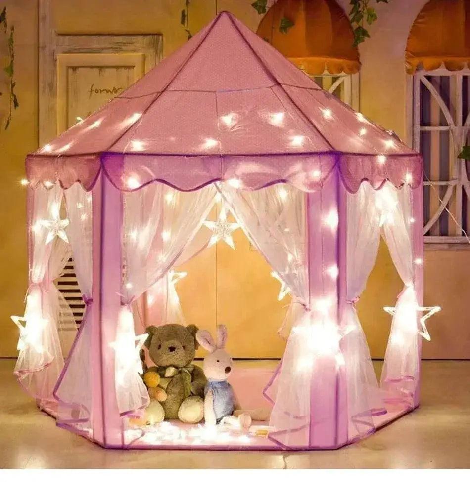  Portable Kids Toy Tipi Tent Princess Pink Girl Castle Play House -  ToylandEU™
