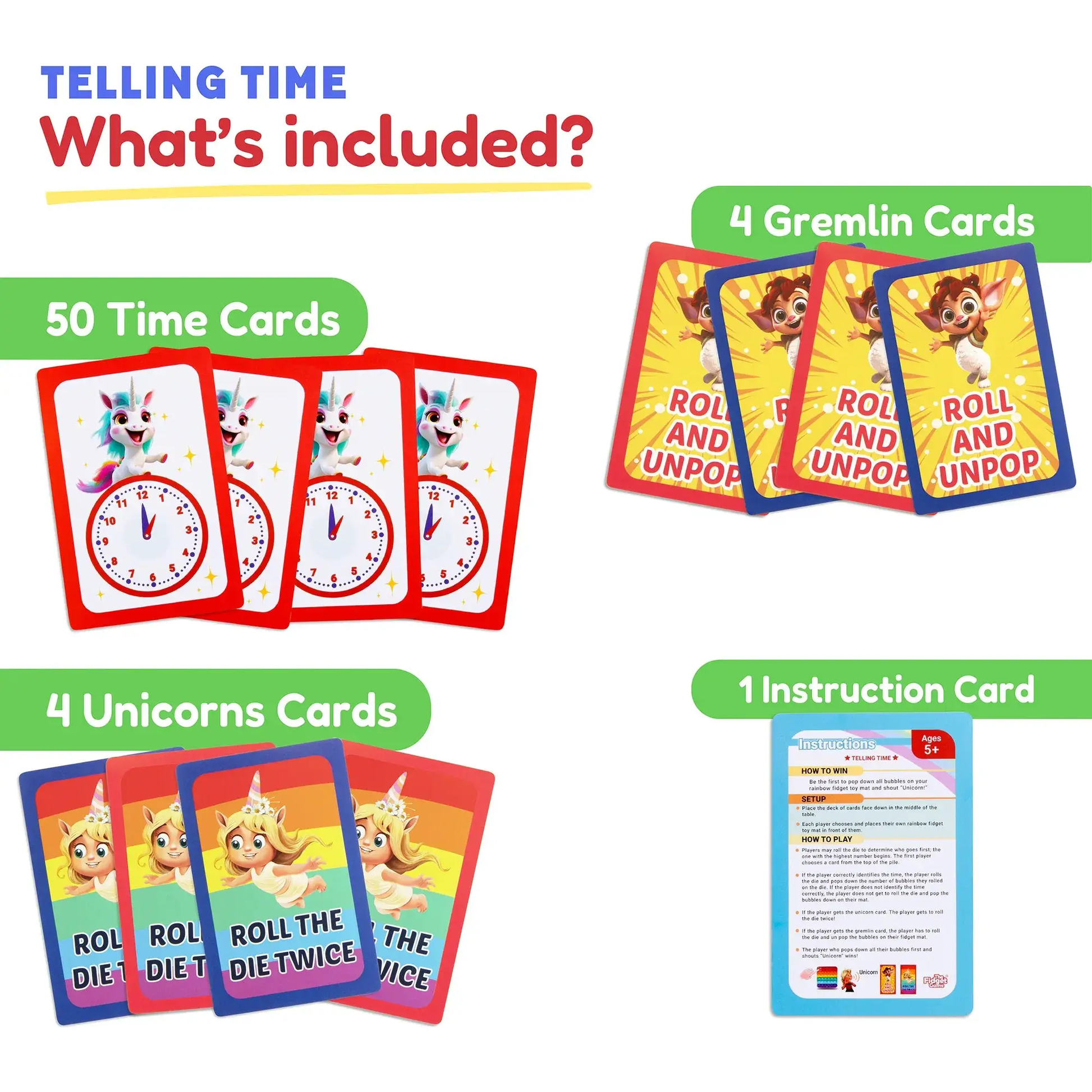 Telling Time Card Pack - The Fidget Games