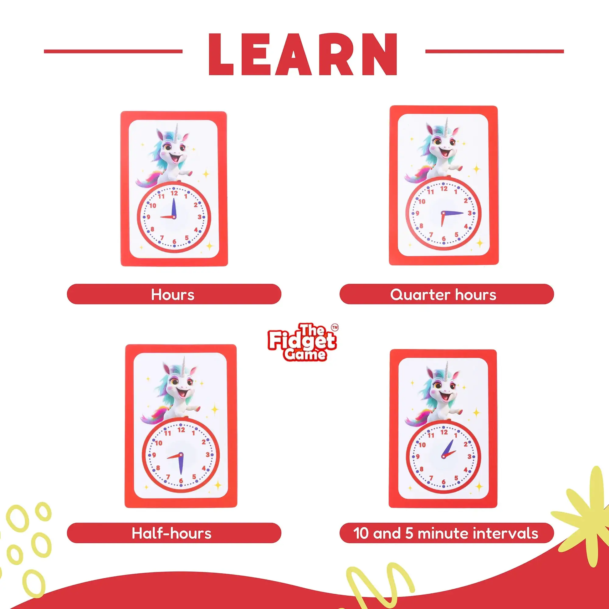 Telling Time Card Pack - The Fidget Games