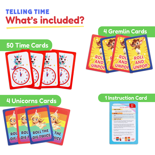  Telling Time Cards For Kids Learn Clocks 55 Flashcards -  ToylandEU™