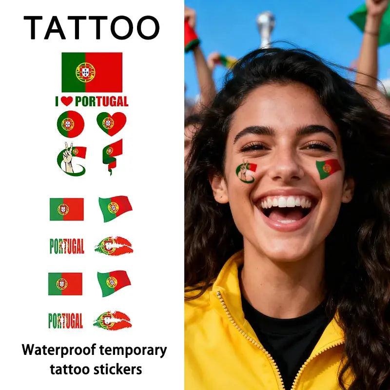  Portugal Flag Temporary Tattoo Waterproof Long Lasting -  ToylandEU™
