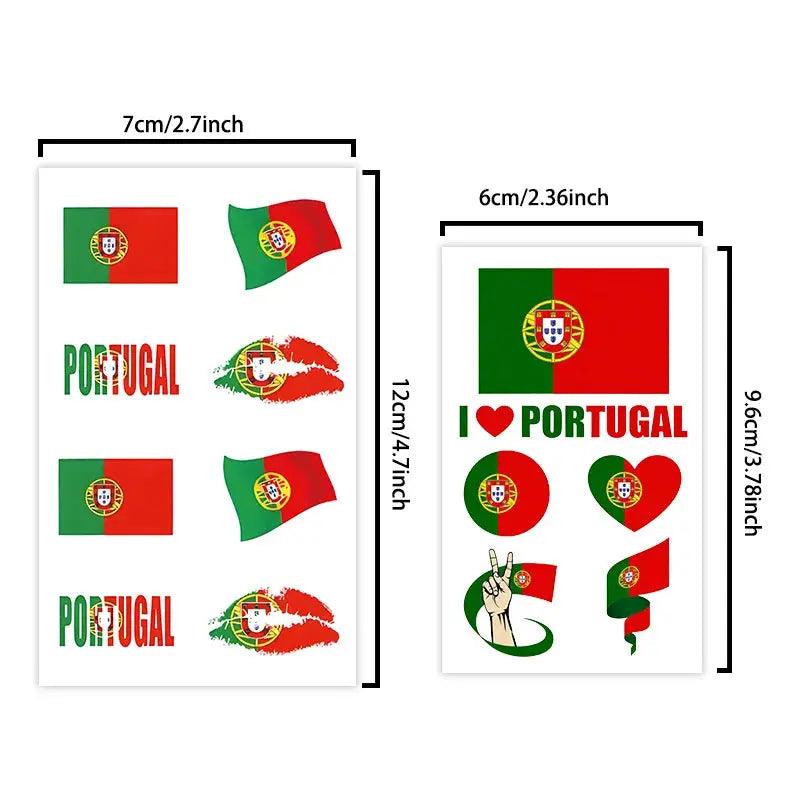  Portugal Flag Temporary Tattoo Waterproof Long Lasting -  ToylandEU™