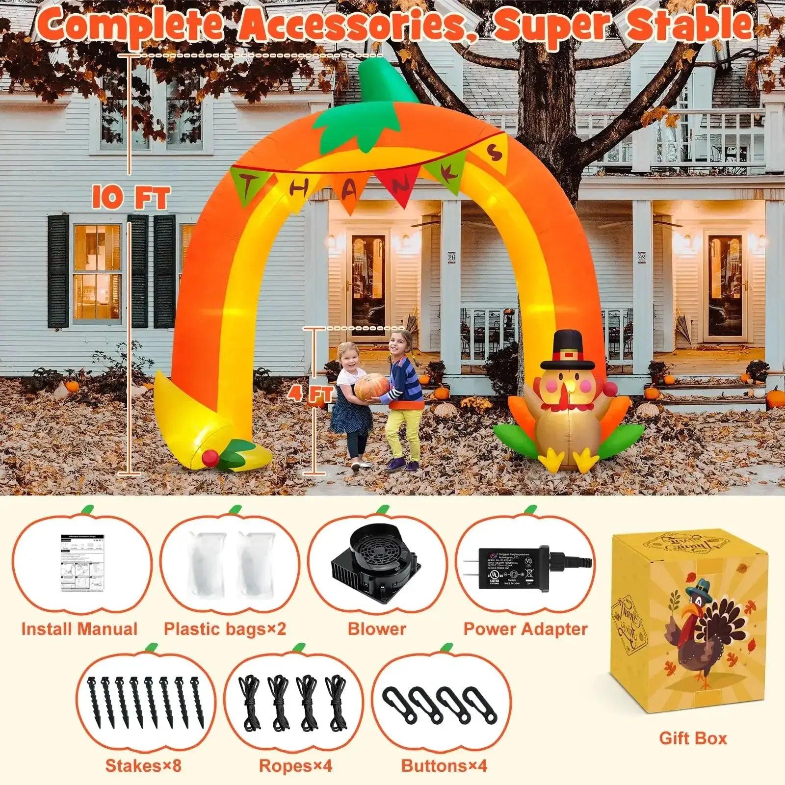  Ten Foot Giant Pumpkin Arch Inflatable With LEDs Safe -  ToylandEU™