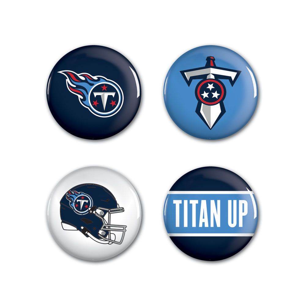 Tennessee Titans Button Set Four Pack With Team Logos - ToylandEU