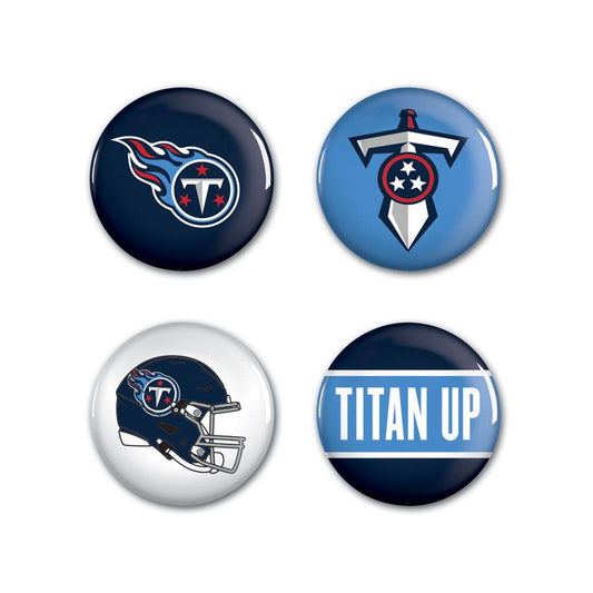 Tennessee Titans Button Set Four Pack With Team Logos - ToylandEU