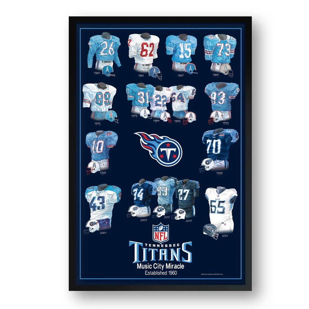 Tennessee Titans Framed Print 10x13 Uniform Heritage - ToylandEU
