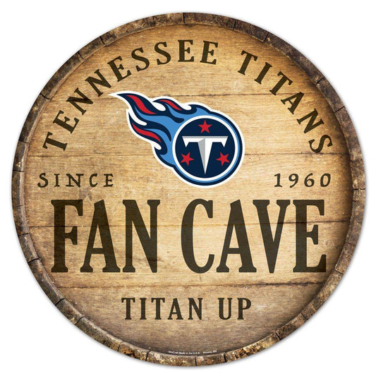 Tennessee Titans Wood Sign 14 Inch Round Barrel Top Design - ToylandEU