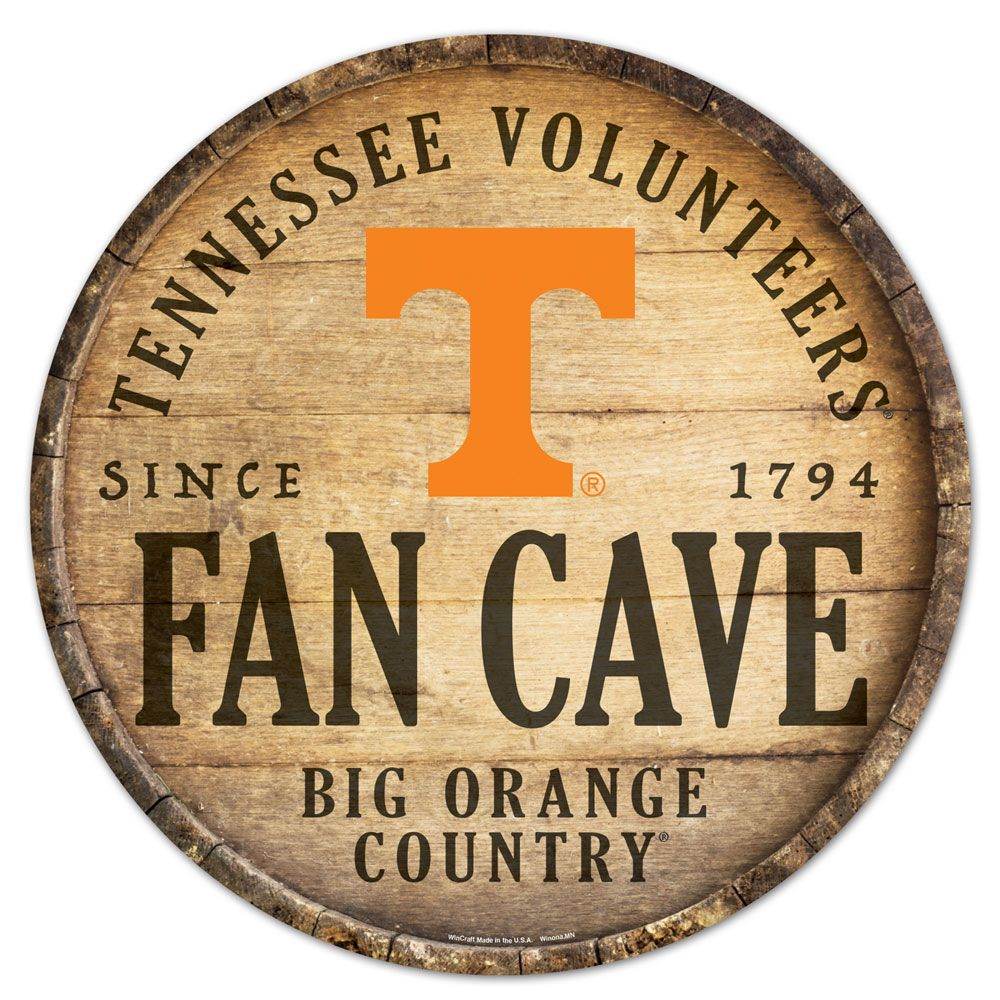 Tennessee Volunteers 14 Inch Round Barrel Top Wood Sign - ToylandEU