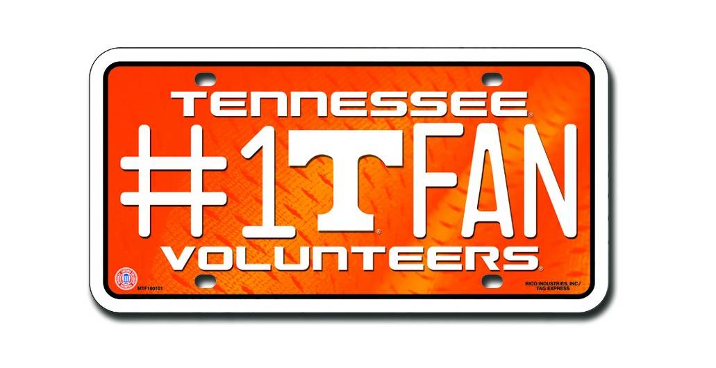 Tennessee Volunteers Aluminum License Plate No 1 Fan - ToylandEU