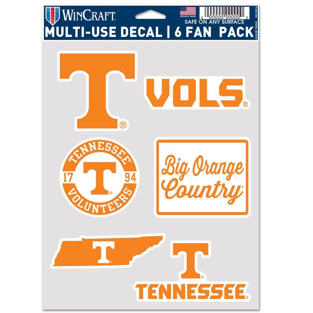 Tennessee Volunteers Decal Set Multi Use Fan 6 Pack - ToylandEU