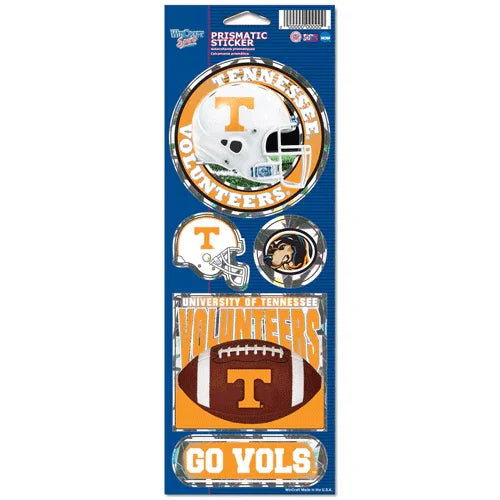 Tennessee Volunteers Prismatic Die Cut Stickers 4x12 Sheet - ToylandEU