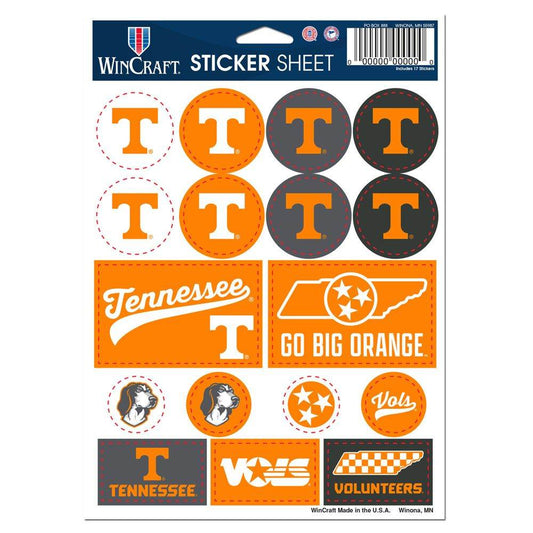 Tennessee Volunteers Vinyl Decal Sheet 5x7 Sticker Pack - ToylandEU