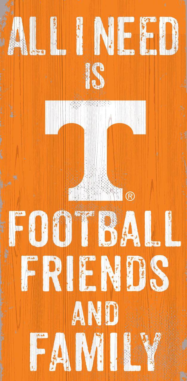 Tennessee Volunteers Wood Sign 6x12 Football Design Color - ToylandEU