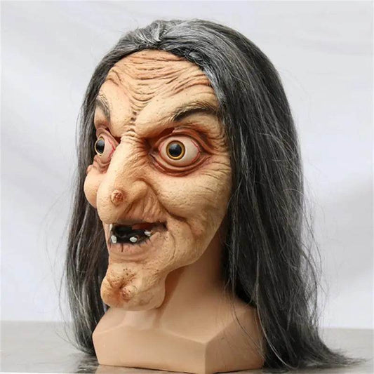 Terrifying Witch Mask With Hair Adult Halloween Costume - ToylandEU