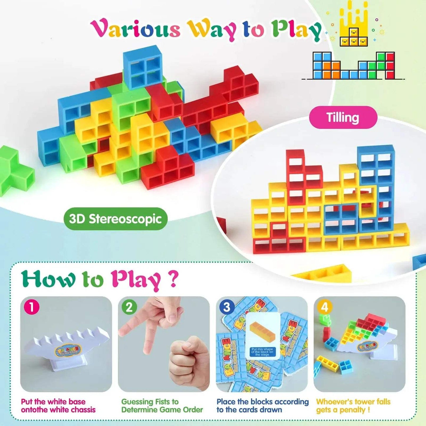 Tetra Tower Stacking Game For Family Fun Party Balance - ToylandEU