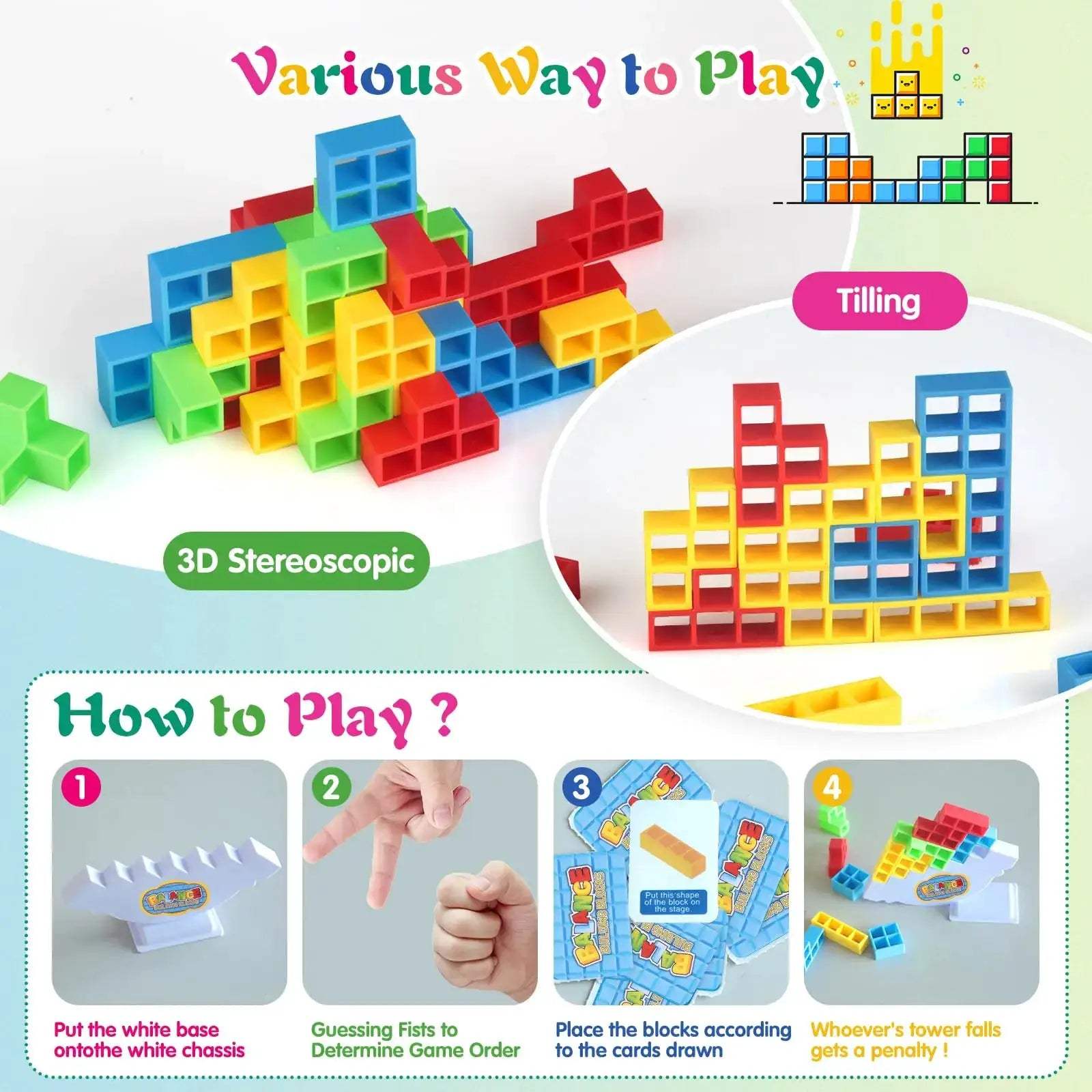 Tetra Tower Stacking Game For Family Fun Party Balance - ToylandEU
