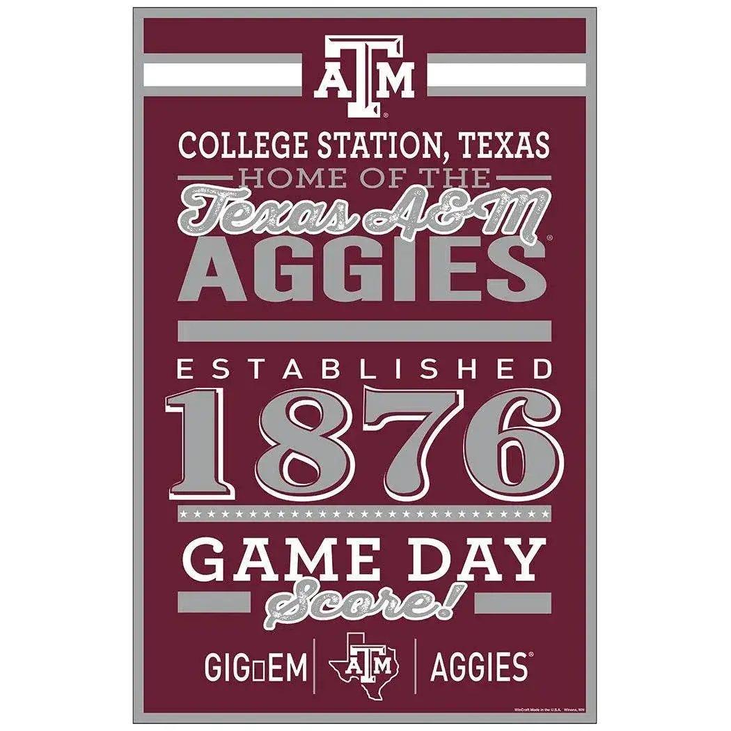  Texas A M Aggies 11x17 Wood Sign Established Date Wincraft -  ToylandEU™