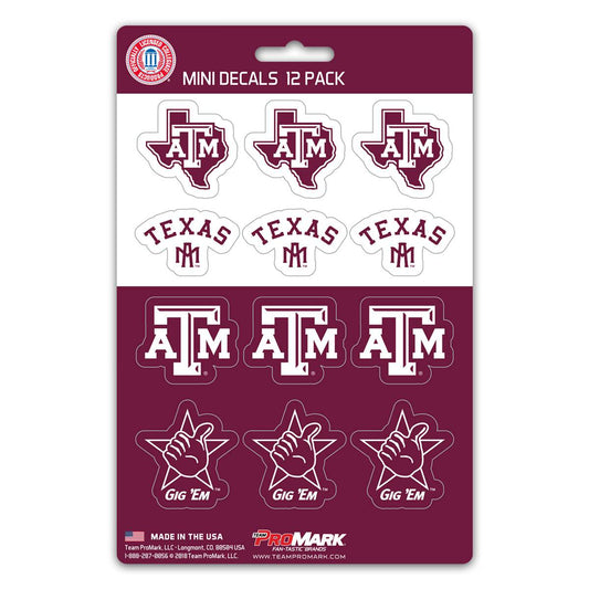 Texas A M Aggies Decal Set Mini 12 Pack Special Order - ToylandEU