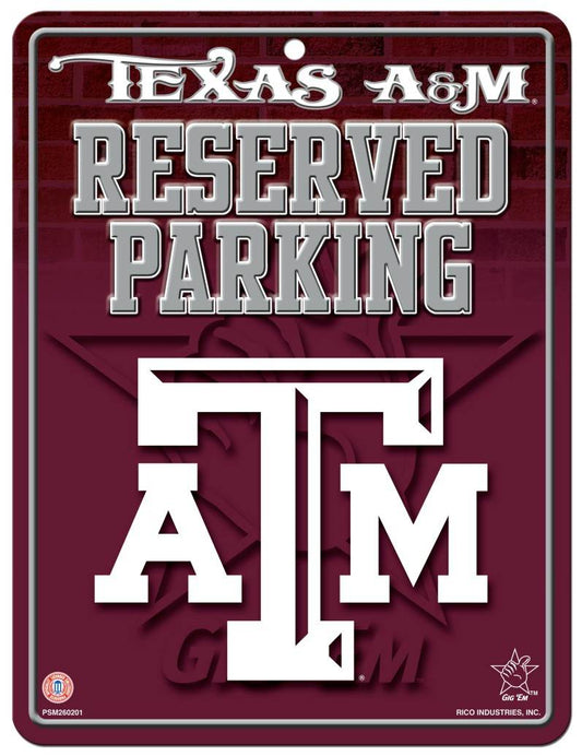 Texas A M Aggies Embossed Metal Parking Sign Special Order - ToylandEU