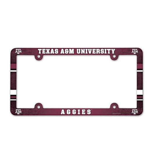 Texas A M Aggies License Plate Frame Full Color Plastic - ToylandEU
