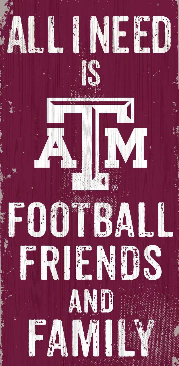 Texas A M Aggies Wood Sign 6x12 Football Friends And Family - ToylandEU