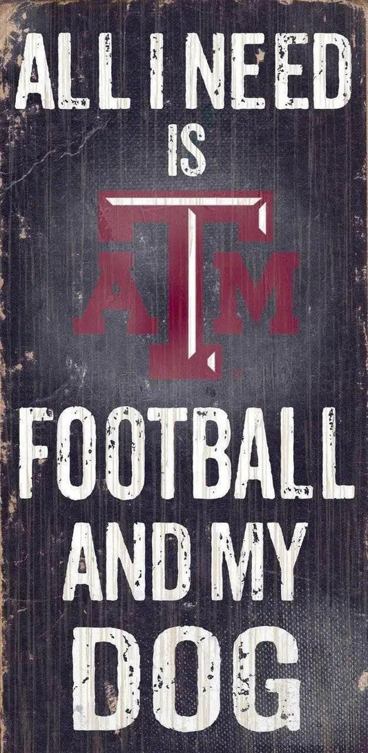  Texas A M Aggies Wood Sign Football And Dog 12x6 Wall Decor -  ToylandEU™