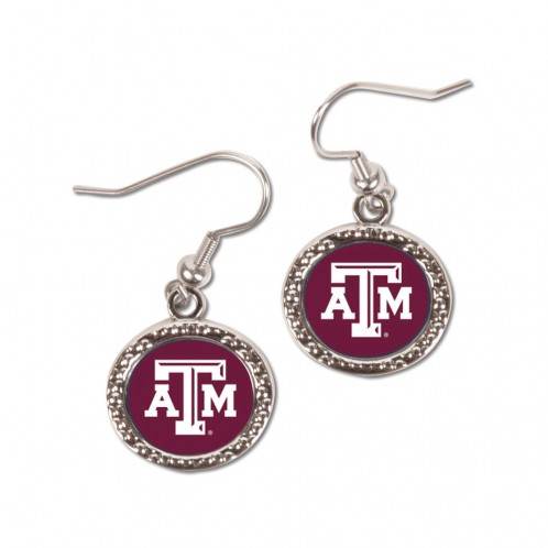 Texas AM Aggies Earrings Round Style Officially Licensed - ToylandEU