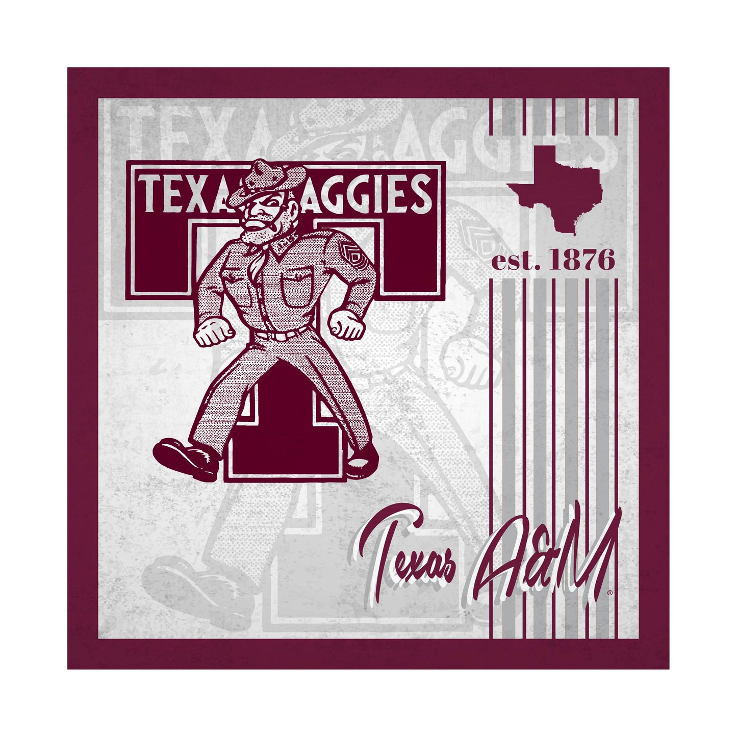 Texas AM Aggies Sign Wood 10x10 Album Design Wall Decor - ToylandEU