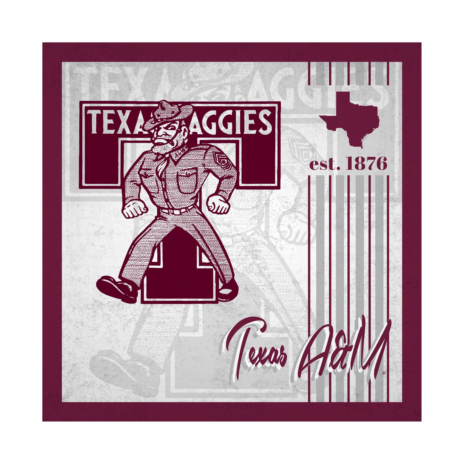 Texas AM Aggies Sign Wood 10x10 Album Design Wall Decor - ToylandEU