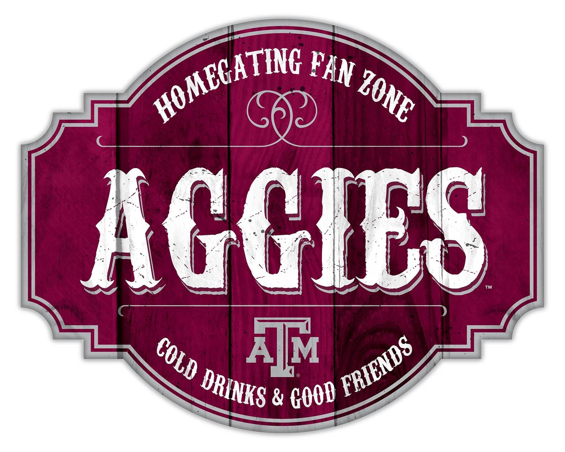 Texas AM Aggies Wood Sign 12 Inch Homegating Tavern - ToylandEU