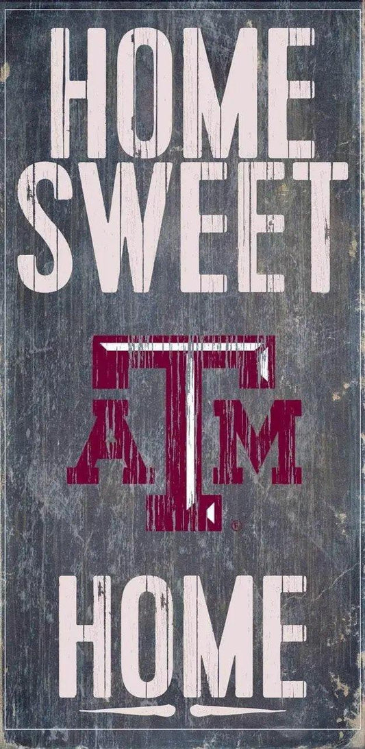  Texas AM Aggies Wood Sign Home Sweet Home 6 by 12 Inches -  ToylandEU™