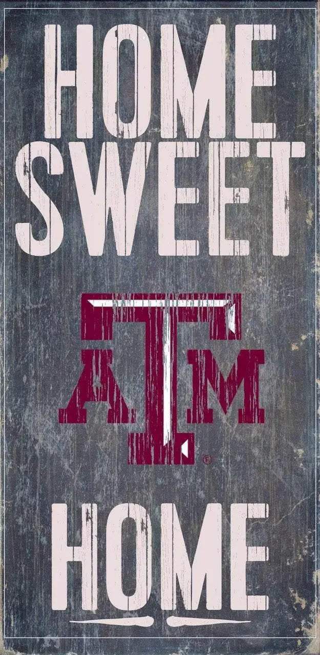 Texas AM Aggies Wood Sign Home Sweet Home 6 by 12 Inches - ToylandEU