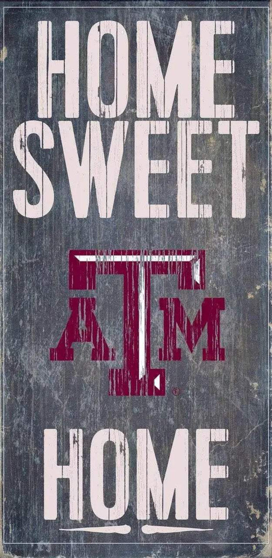  Texas AM Aggies Wood Sign Home Sweet Home 6 by 12 Inches -  ToylandEU™